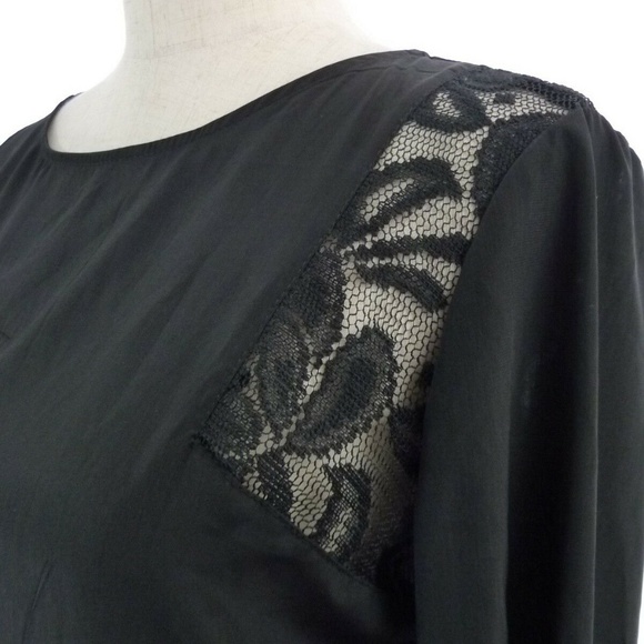 Black Skater Dress with Lace Shoulders - Picture 6 of 8